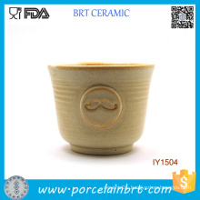 Wholesale Cute Mustache Pattern Ceramic Shaving Bowl